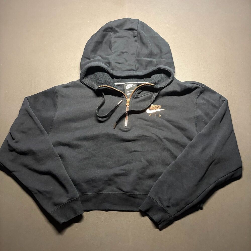 Size M Womens – Nike Air Black Rose Gold Half Zip Cropped Hoodie